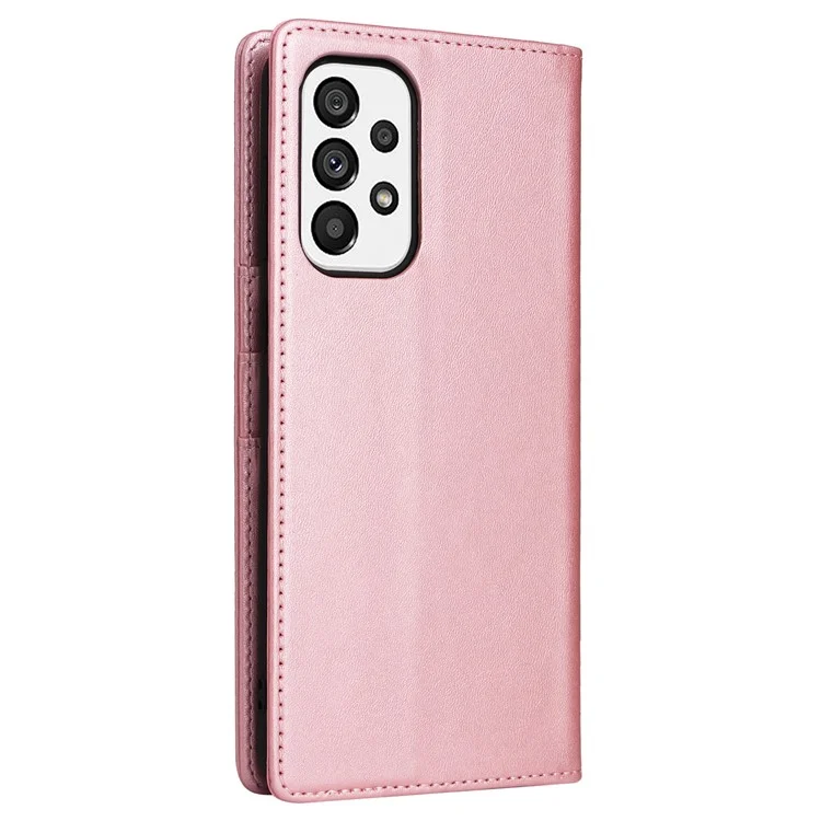 For Samsung Galaxy A73 5G Case RFID Blocking PU Leather Flip Phone Cover Stand - Pink