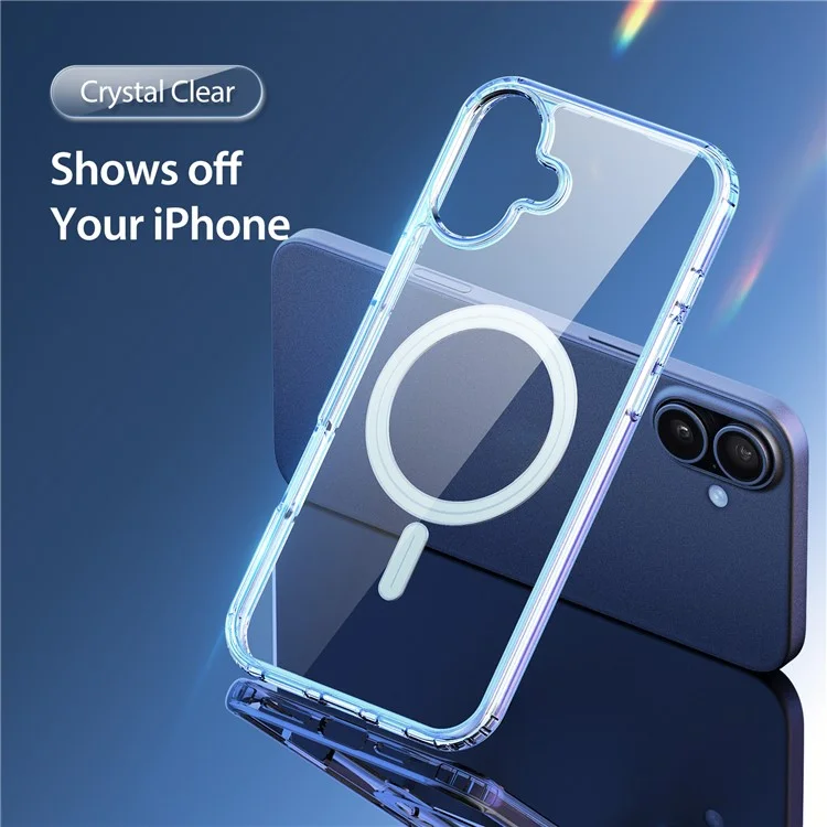 DUX DUCIS Clin Series for iPhone 16 Plus Magnetic Case Anti-Scratch Clear PC+TPU Phone Cover