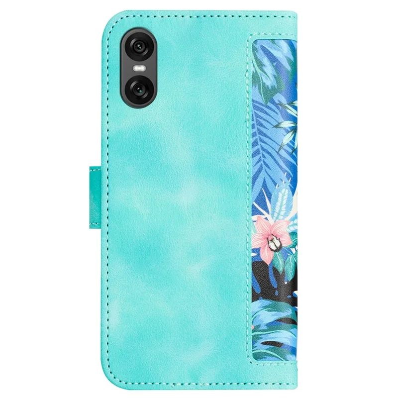 For Sony Xperia 10 VI Case Card Holder PU Leather Phone Cover Pattern Printed - Green