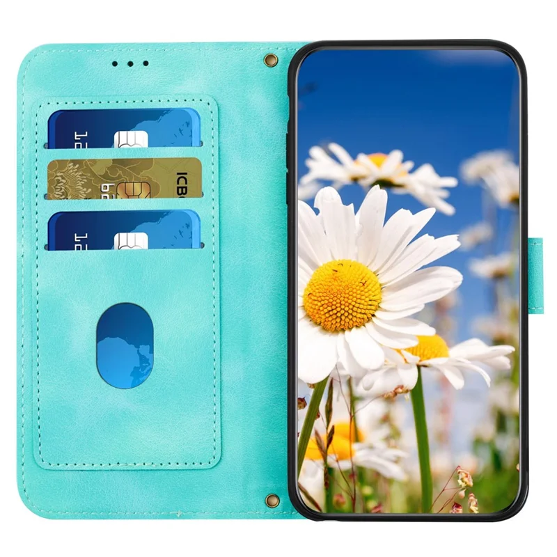 For Sony Xperia 10 VI Case Card Holder PU Leather Phone Cover Pattern Printed - Green