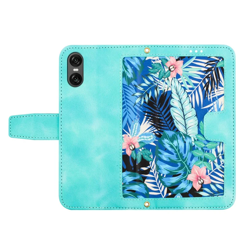For Sony Xperia 10 VI Case Card Holder PU Leather Phone Cover Pattern Printed - Green