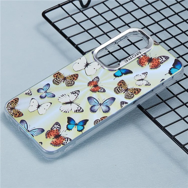 Para Samsung Galaxy A55 5G Case Borboleta Padrão TPU+PC Laser Bling Phone Cover - AB1