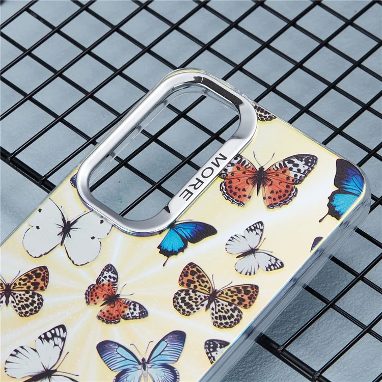Para Samsung Galaxy A55 5G Case Borboleta Padrão TPU+PC Laser Bling Phone Cover - AB1