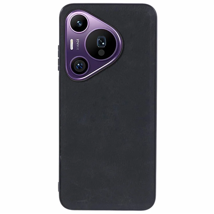 Для Huawei Pura 70 Pro / Pura 70 Pro+ Чехол в ретро-стиле, покрытый кожей, PC+TPU Чехол для телефона, ударопрочный - Черный