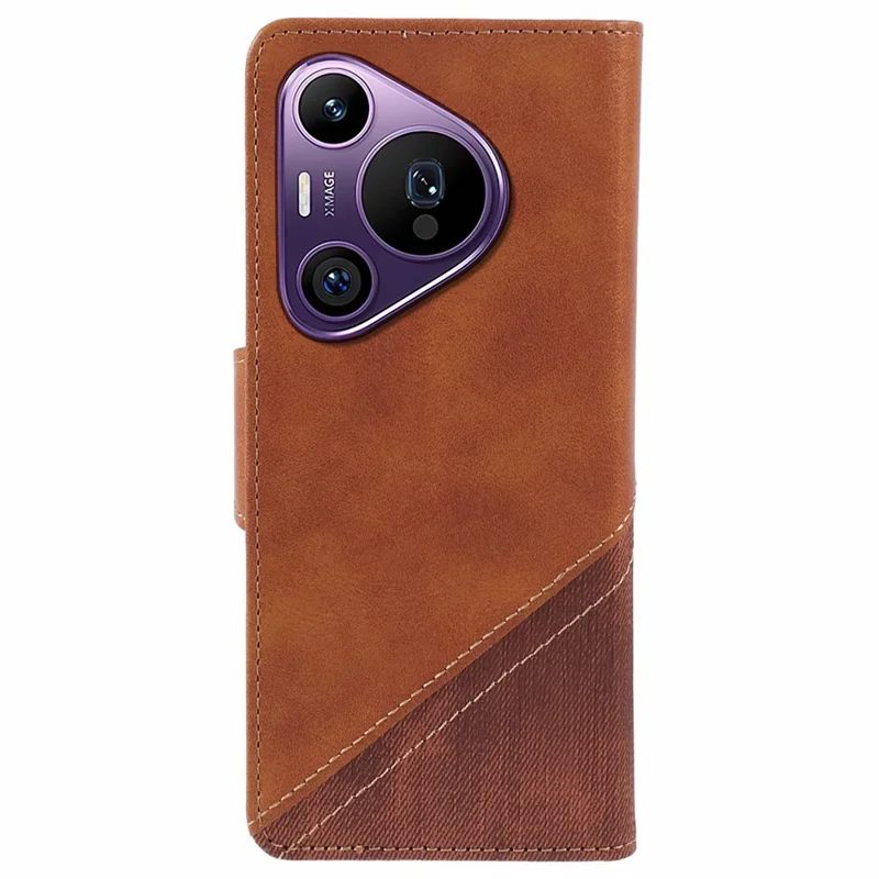 Per Huawei Pura 70 Pro / Pura 70 Pro+ Custodia Flip Antiurto in Pelle Cover Telefonica Texture Splicing - Marrone