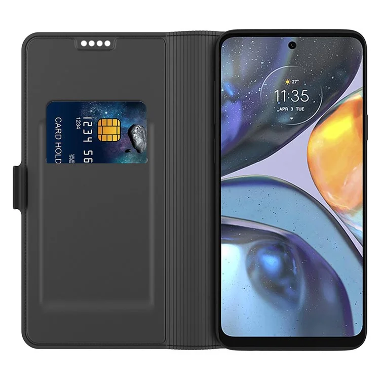 For Motorola Edge 50 Ultra 5G / Moto X50 Ultra 5G Case Leather Phone Cover with Card Slots - Black