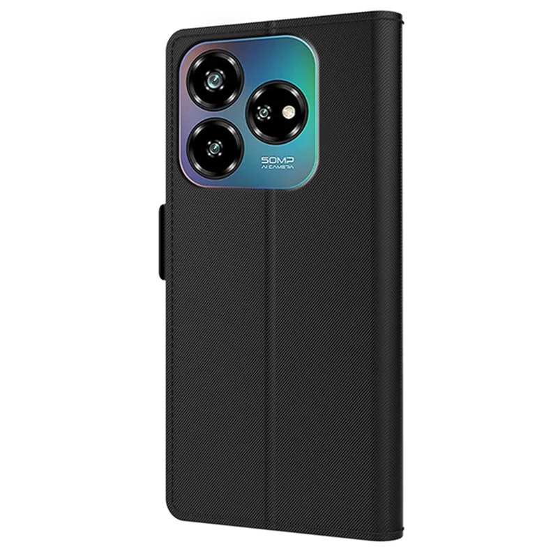 Для ZTE Axon 60 Lite Case Card Slots Leather + TPU Mirror Folio Phone Cover - Black