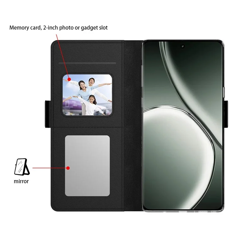 Para vivo S19 5G Case Mirror Design TPU + PU Leather Protective Flip Cover - Preto