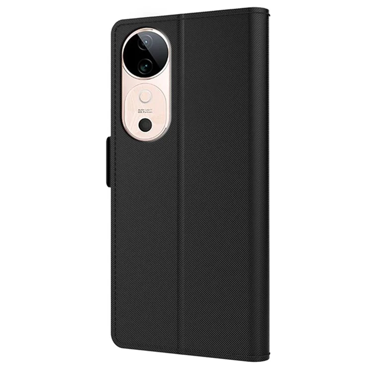 Para vivo S19 5G Case Mirror Design TPU + PU Leather Protective Flip Cover - Preto