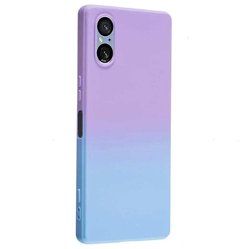Per Sony Xperia 5 V Case Custodia con Sfumatura Sottile Morbida in TPU Custodia Telefonica Anti-Scivolo - Viola+Blu