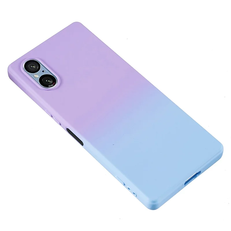 Per Sony Xperia 5 V Case Custodia con Sfumatura Sottile Morbida in TPU Custodia Telefonica Anti-Scivolo - Viola+Blu