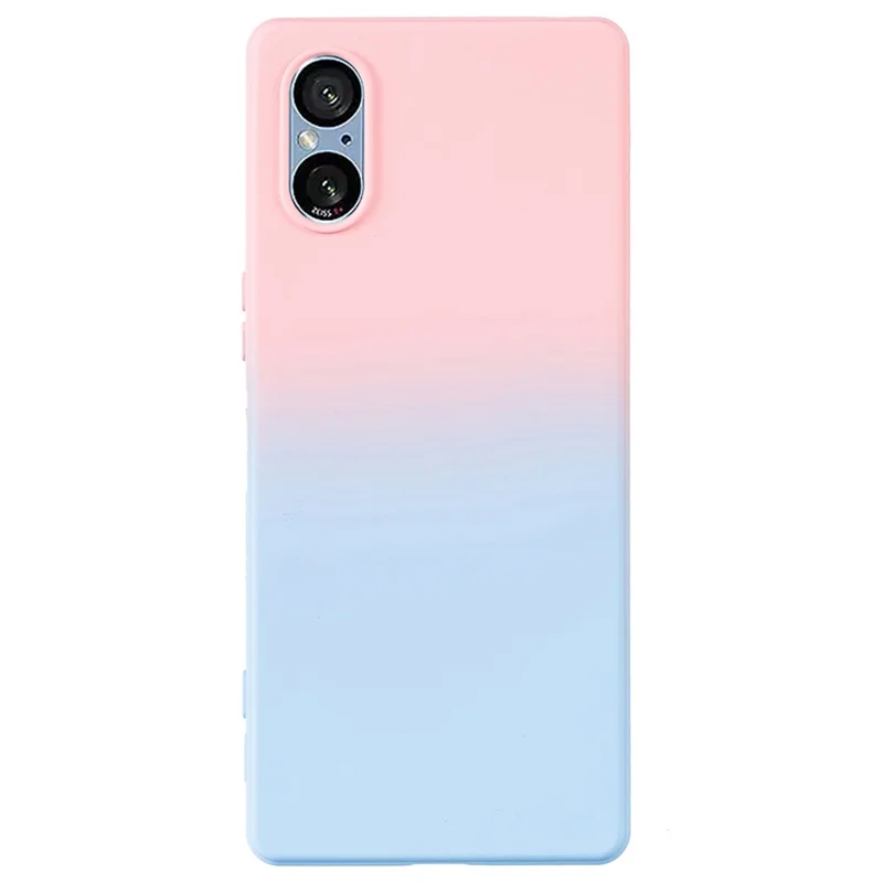 For Sony Xperia 5 V Case  Gradient Slim Soft TPU Phone Cover Non-Slip - Pink+Blue