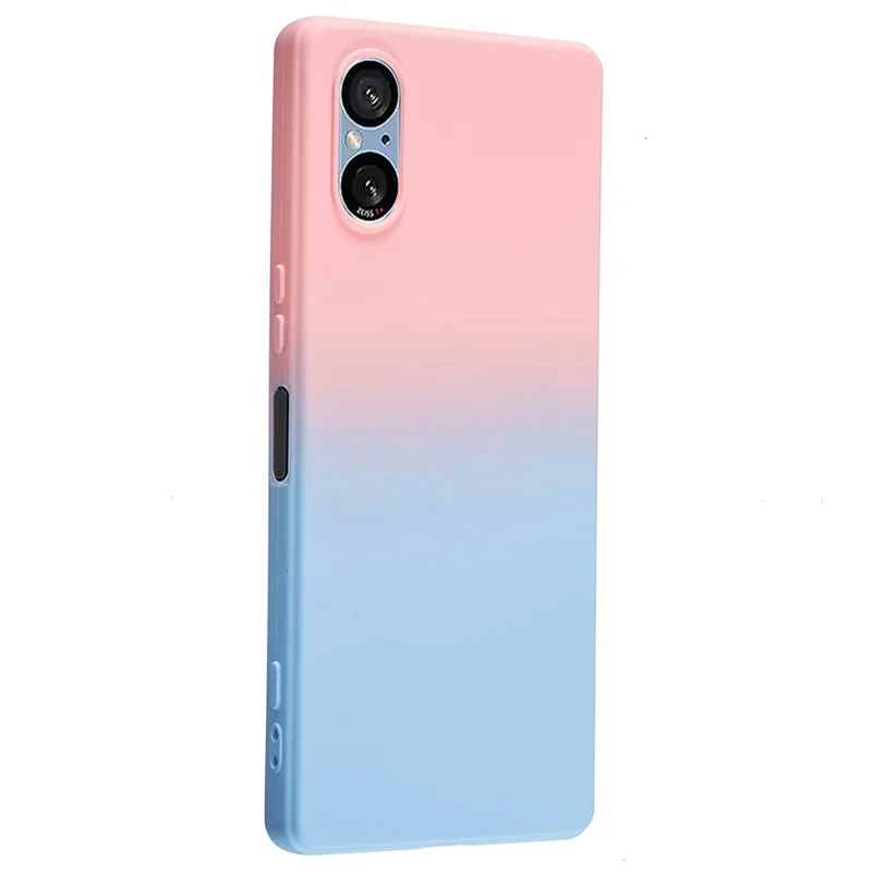 For Sony Xperia 5 V Case  Gradient Slim Soft TPU Phone Cover Non-Slip - Pink+Blue