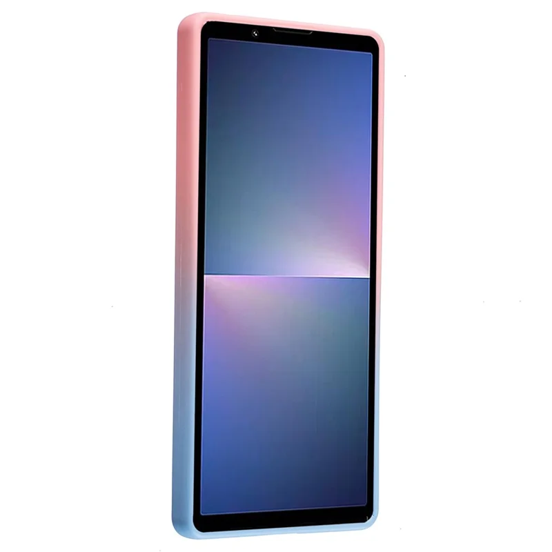 For Sony Xperia 5 V Case  Gradient Slim Soft TPU Phone Cover Non-Slip - Pink+Blue