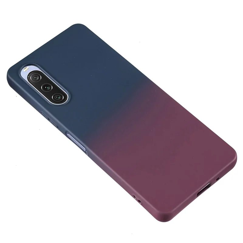 For Sony Xperia 10 V Case Soft TPU Anti-Drop Phone Cover Two-Color Gradient -  Dark Blue+Dark Purple