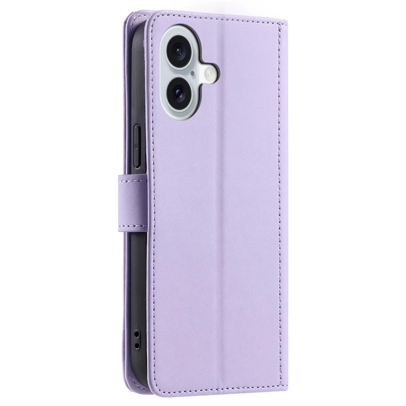 For iPhone 16 Plus Case Rhombus Grid PU Leather Wallet Crossbody Phone Cover - Purple