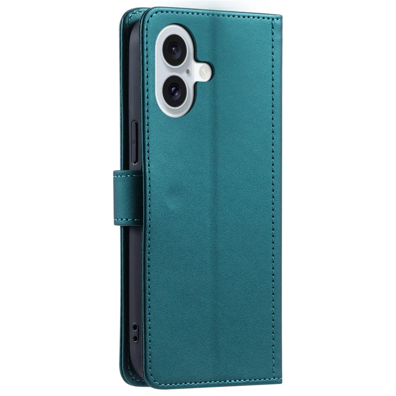 For iPhone 16 Plus Case Rhombus Grid PU Leather Wallet Crossbody Phone Cover - Green