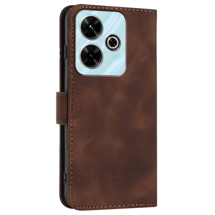 YX0040 Para Xiaomi Redmi 13 5G / 13 4G Case Geometric Imprinted Leather Wallet Phone Cover - Coffee