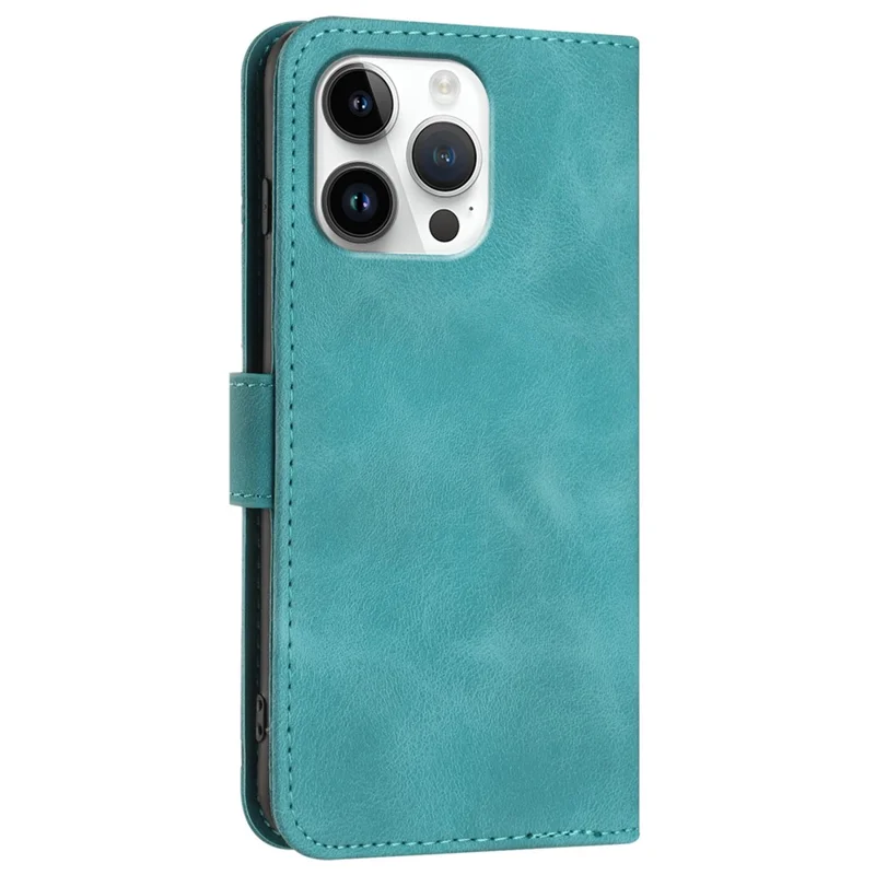 YX0040 For iPhone 16 Pro Max Case PU Leather Wallet Geometric Phone Cover - Baby Blue
