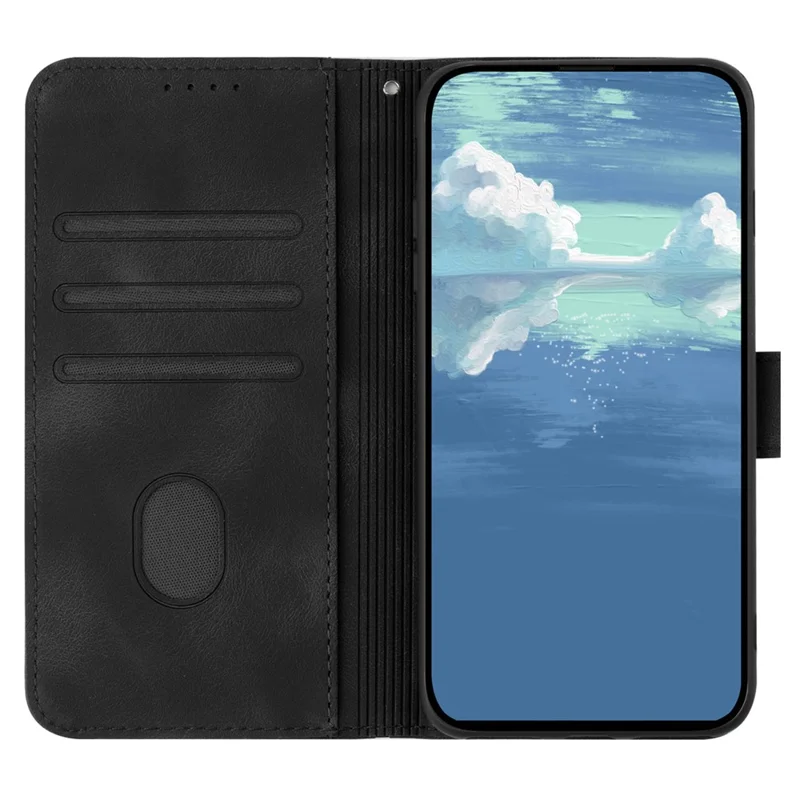 YX0040 For Sony Xperia 1 VI Case with Hand Strap Geometry Leather Phone Cover - Black