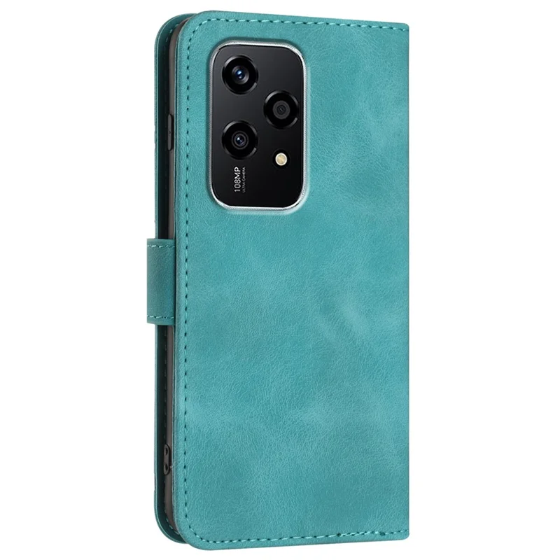 YX0040 For Honor 200 Lite Case with Wrist Strap Geometry Pattern Leather Phone Cover - Baby Blue