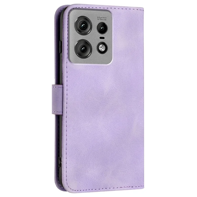 YX0040 Für Motorola Edge 50 Pro 5G Hülle Ledertelefon-Cover mit Magnetverschluss - Hellviolett