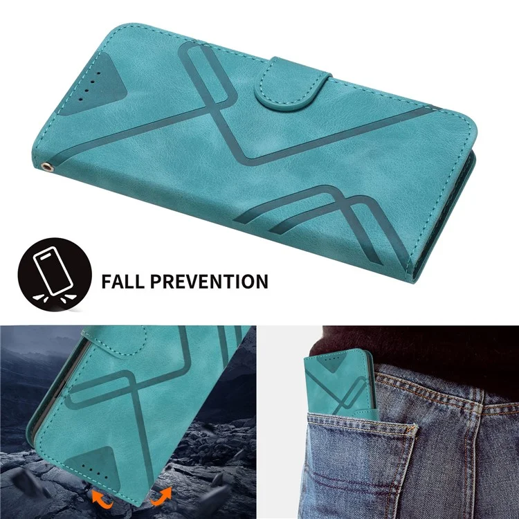 YX0040 für Motorola Edge 50 Ultra 5G / Moto X50 Ultra 5G Case Geometrische Lederhandy-Abdeckung - Baby Blau