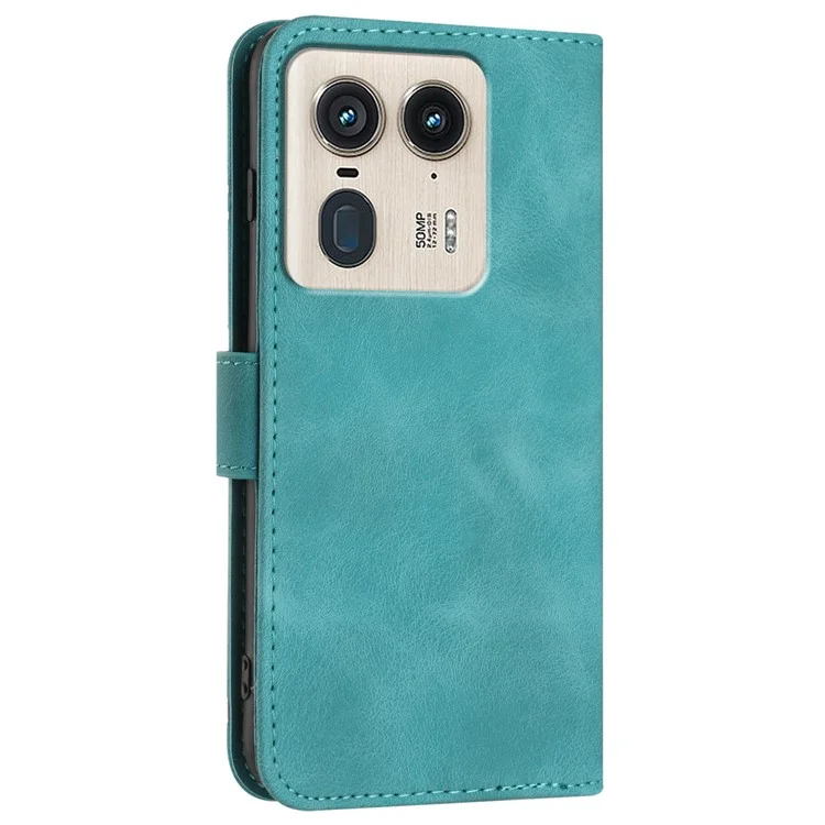 YX0040 für Motorola Edge 50 Ultra 5G / Moto X50 Ultra 5G Case Geometrische Lederhandy-Abdeckung - Baby Blau