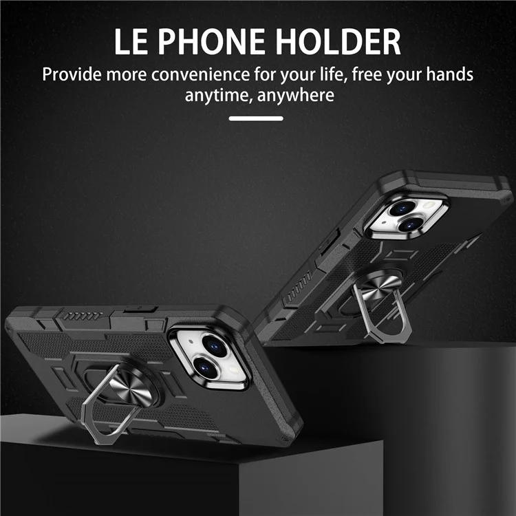 Per Iphone 13 Mini Mini da 5,4 Pollici Antcratch Han Galling Holing Holder pc + Cover Posteriore Del Telefono TPU Foglio Metallico Integrato - Nero