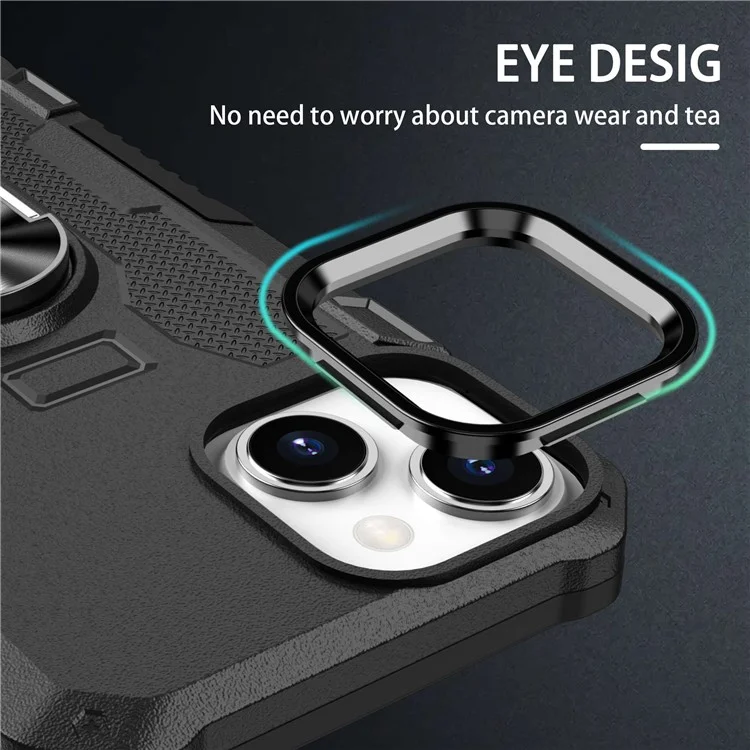 Per Iphone 13 Mini Mini da 5,4 Pollici Antcratch Han Galling Holing Holder pc + Cover Posteriore Del Telefono TPU Foglio Metallico Integrato - Nero