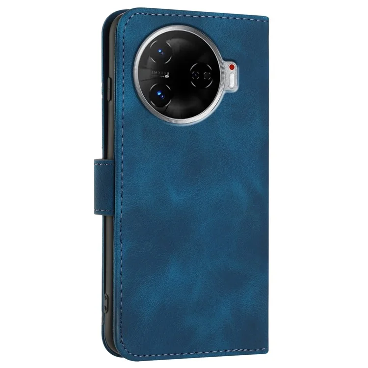 YX0040 For TECNO Camon 30 4G / 5G Case Wallet Card Slots Geometry Leather Phone Cover - Sapphire