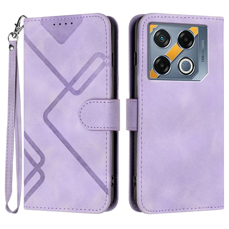 YX0040 For Infinix GT 20 Pro 5G Case Geometry Leather Phone Cover with Stand - Light Purple