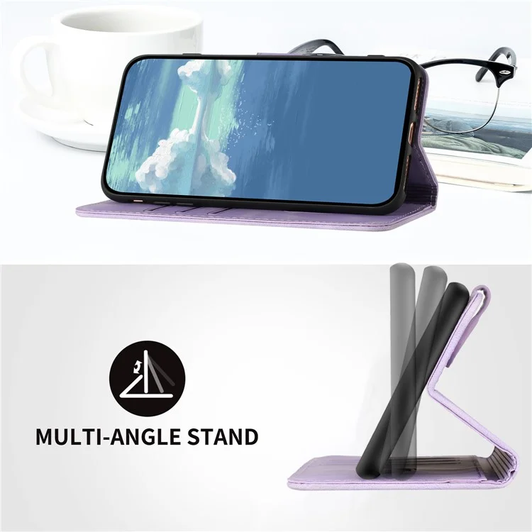 YX0040 For Infinix GT 20 Pro 5G Case Geometry Leather Phone Cover with Stand - Light Purple