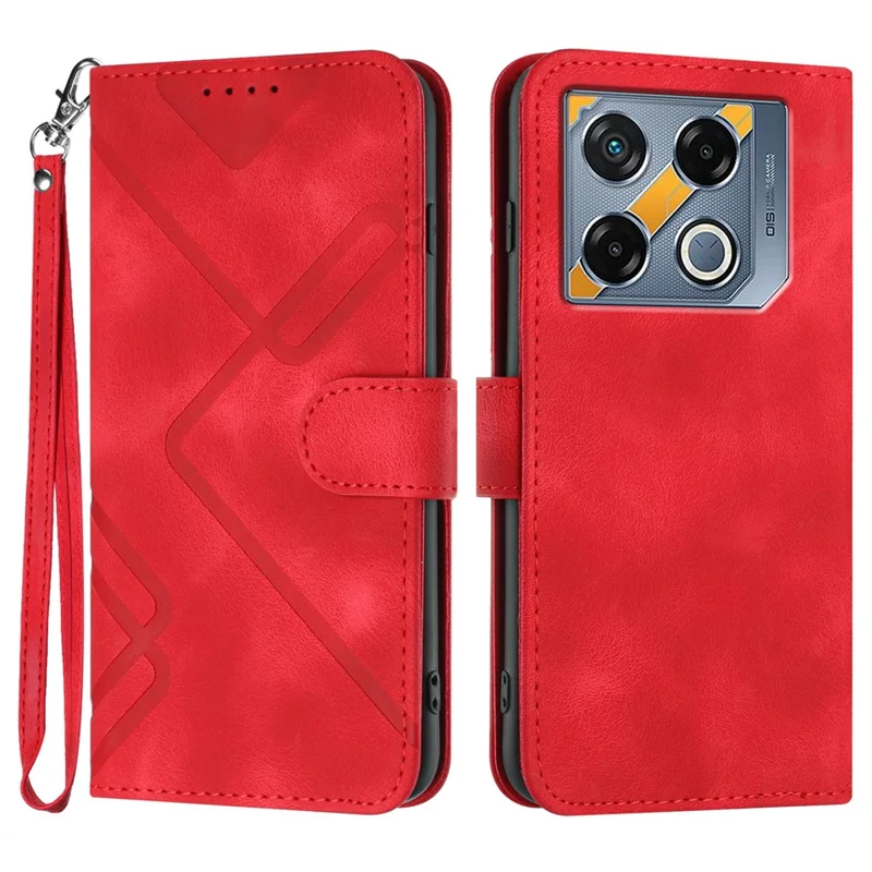 YX0040 For Infinix GT 20 Pro 5G Case Geometry Leather Phone Cover with Stand - Red
