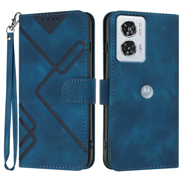 YX0040 Per Motorola Edge 50 Fusion 5G Case Full Protection Geometry Leather Phone Cover - Zaffiro
