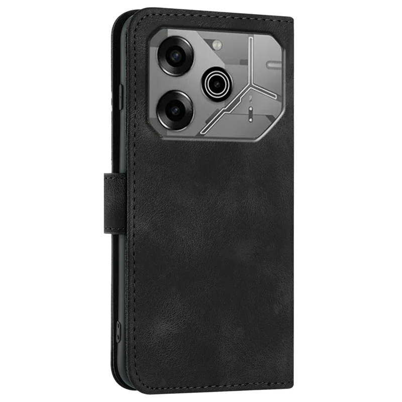 YX0040 For TECNO Pova 6 5G / Pova 6 Pro 5G Leather Case Geometry Phone Cover - Black