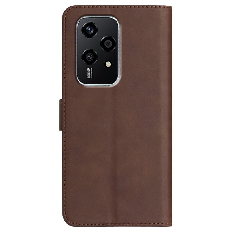 YX0030 For Honor 200 Lite Case Smile Imprinted Wallet Stand Leather Phone Cover - Coffee