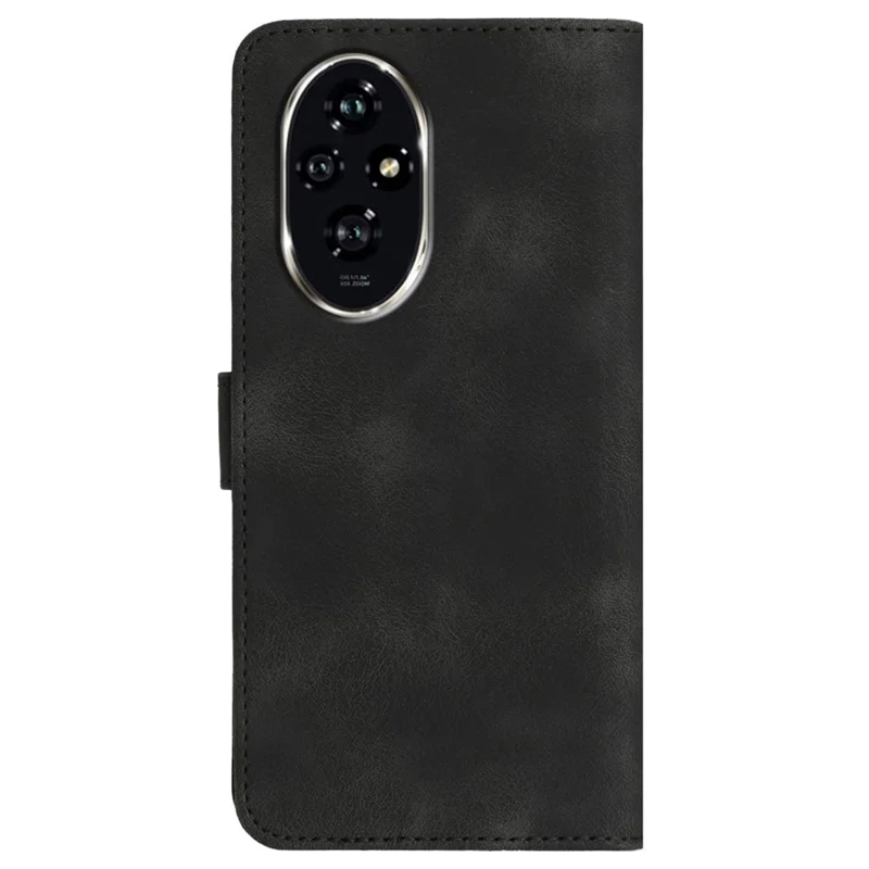 YX0030 For Honor 200 5G Case Leather Phone Cover Imprinted Smile Letter - Black