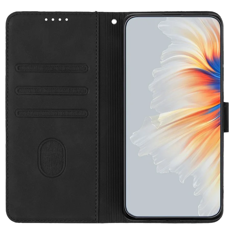 YX0030 For Motorola Edge (2024) 5G Case Card Slots Wallet Leather Phone Cover - Schwarz