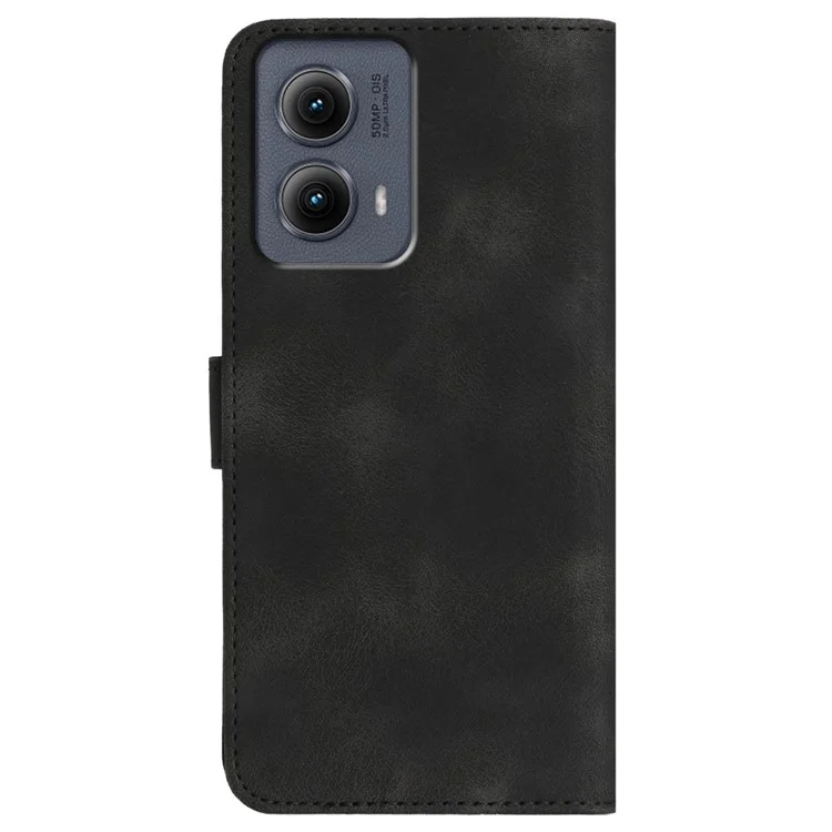 YX0030 For Motorola Edge (2024) 5G Case Card Slots Wallet Leather Phone Cover - Schwarz