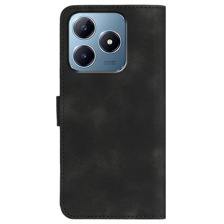 YX0030 For Realme Note 60x 4G / C63 4G / C61 4G Case Smile Imprinted Leather Phone Cover Magnetic Clasp -  Black