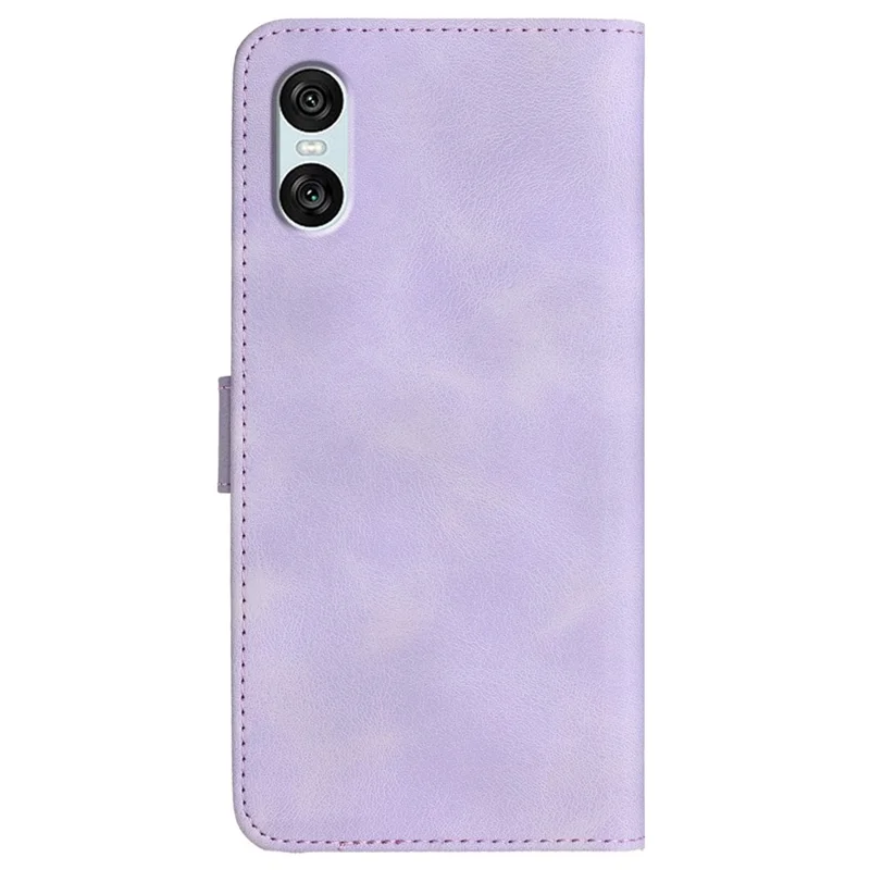 YX0030 For Sony Xperia 10 VI Case PU Leather Phone Cover Smile Imprinted - Light Purple