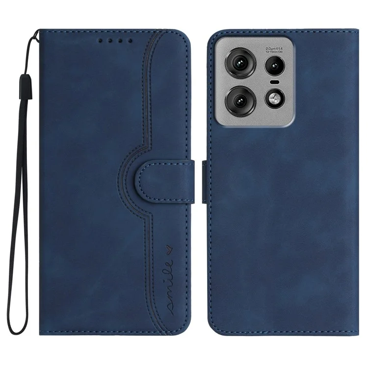 YX0030 Für Motorola Edge 50 Pro 5G Hülle Pu-Leder Brieftasche Handyhülle Faltbar Ständer - Saphir
