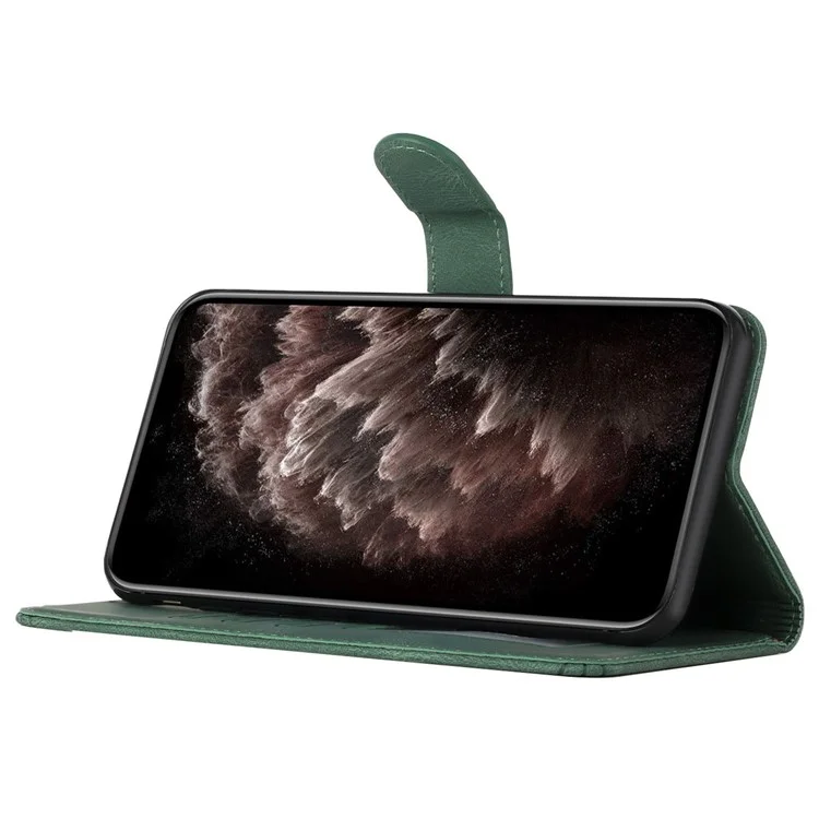 YX0010-Serie für Motorola Edge (2024) 5G-Hülle, PU-Leder-Skin-Touch-Telefon-Geldbörse - Schwärzlich Grün