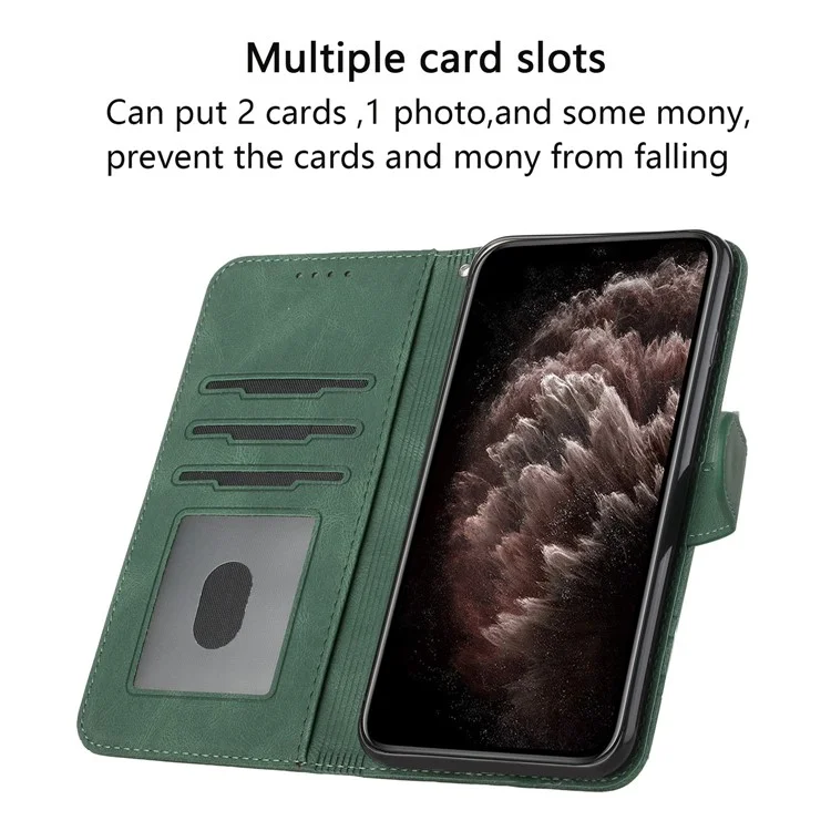 YX0010-Serie für Motorola Edge (2024) 5G-Hülle, PU-Leder-Skin-Touch-Telefon-Geldbörse - Schwärzlich Grün
