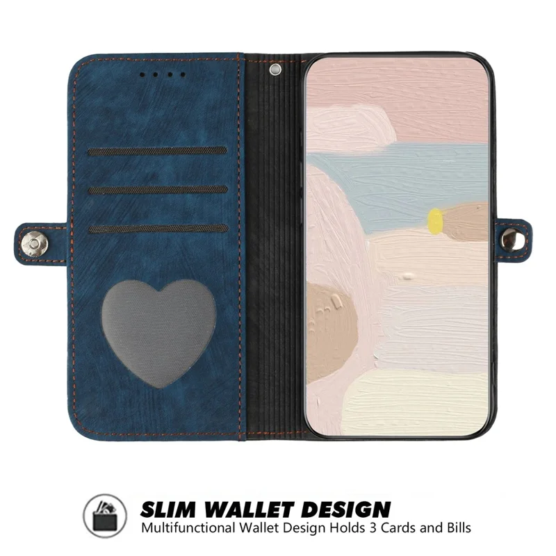 YX0020 For Oppo A60 4G Leather Case Folding Stand Wallet Phone Cover with Strap - Sapphire