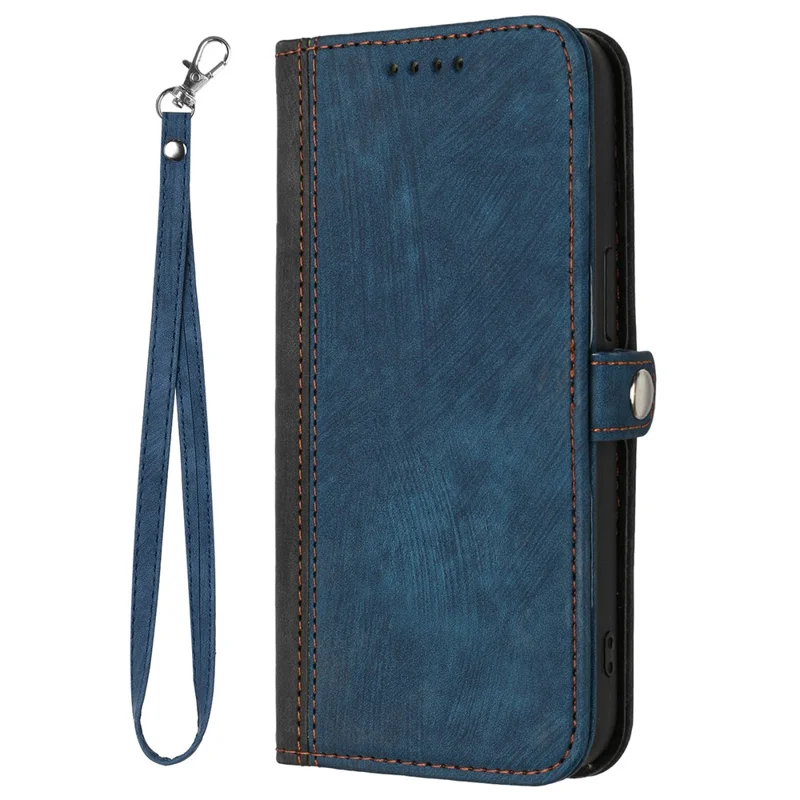 YX0020 For Oppo A60 4G Leather Case Folding Stand Wallet Phone Cover with Strap - Sapphire