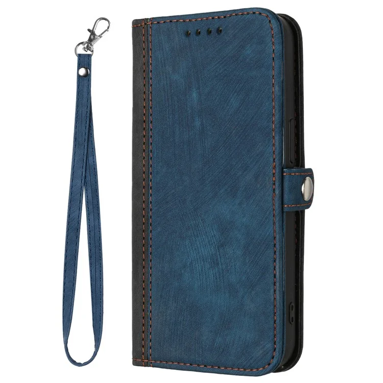 YX0020 Für iPhone 16 Pro Case Wallet Stand Skin Touch Leather Phone Cover - Saphir