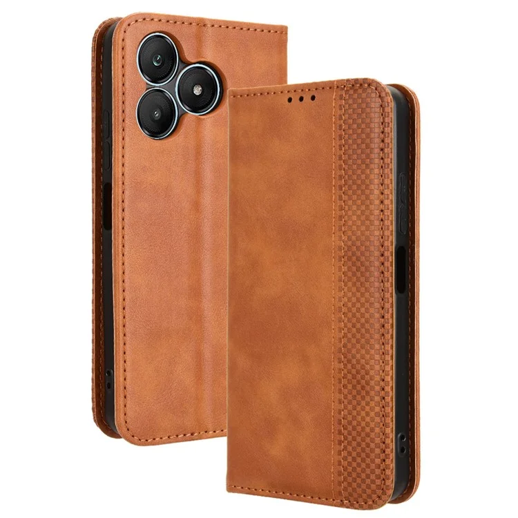 For Wiko T20 Case Retro PU Leather Flip Phone Cover Magnetic Absorption - Brown