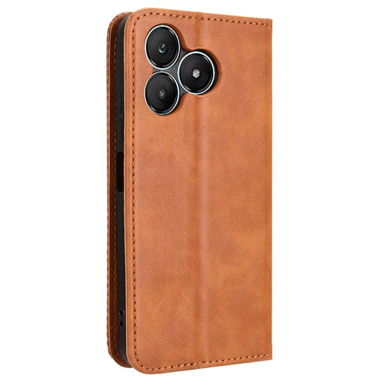For Wiko T20 Case Retro PU Leather Flip Phone Cover Magnetic Absorption - Brown